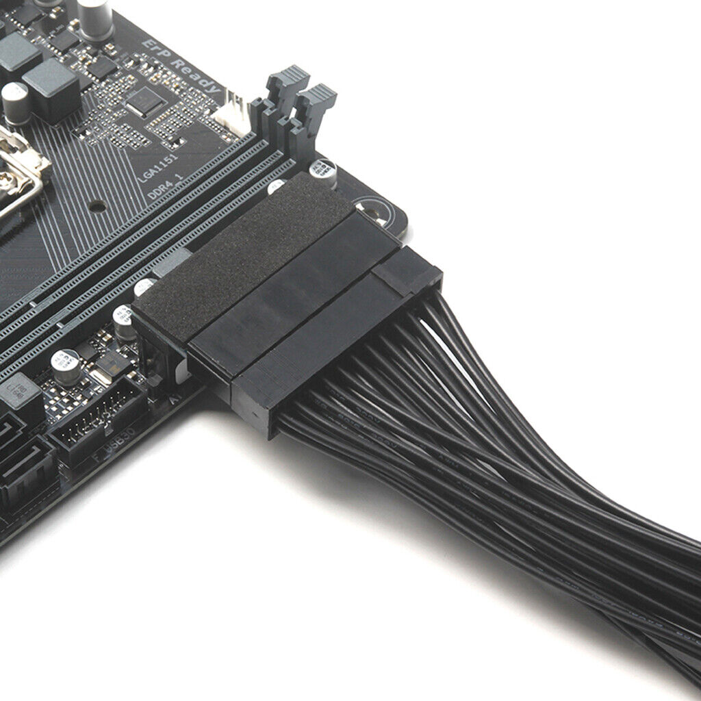 1Pcs ATX 24P Female to 24p Male 90 ° Angle Converter for Desktop PC
