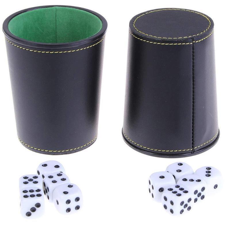 1 Pc PU Leather Flannel Dice Cup Bar KTV Entertainment Dice Cup Board Games Tool