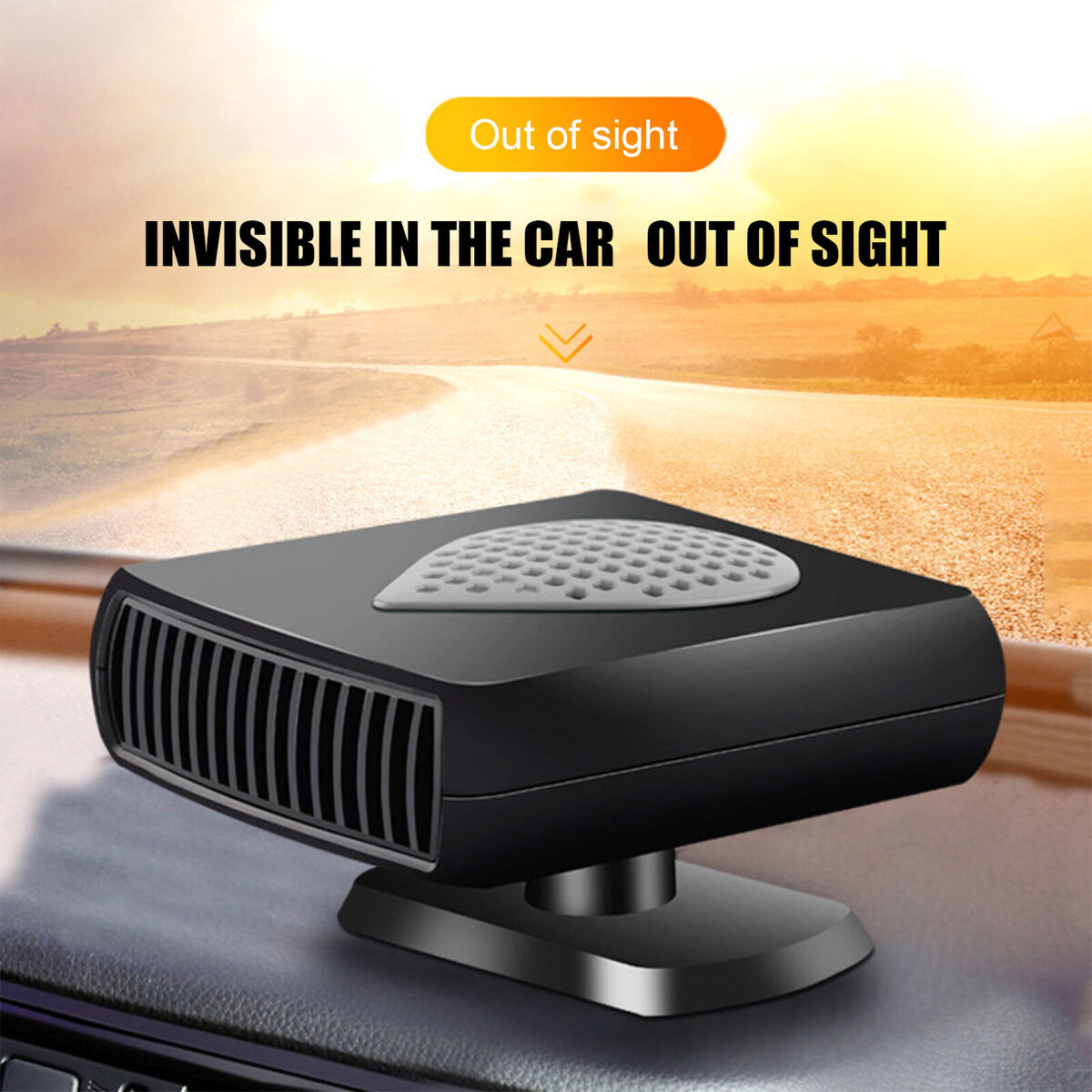 Car Heater 12V Plugs into Cigarette Lighter 2 in 1 Heating Cooling (Grey)