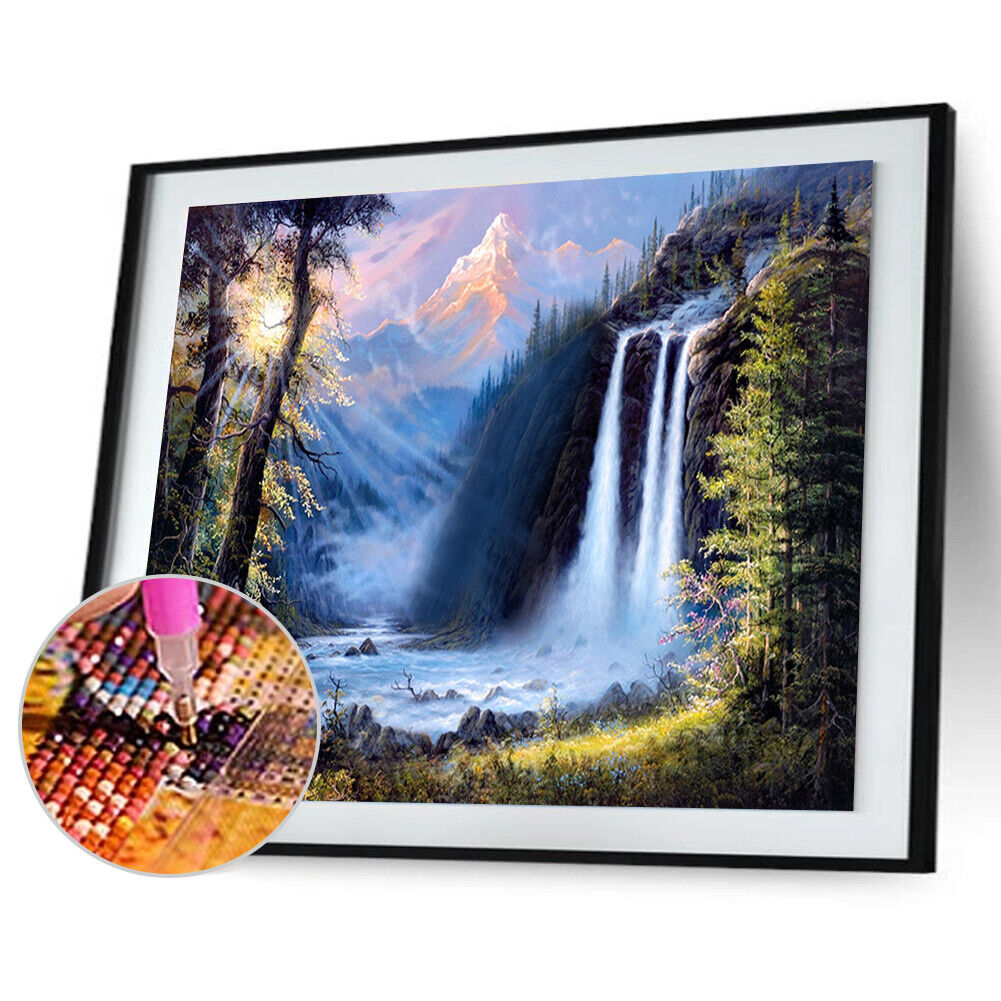 Full Drill  Waterfall Scenery 5D Diamond DIY Painting Craft Home Decor