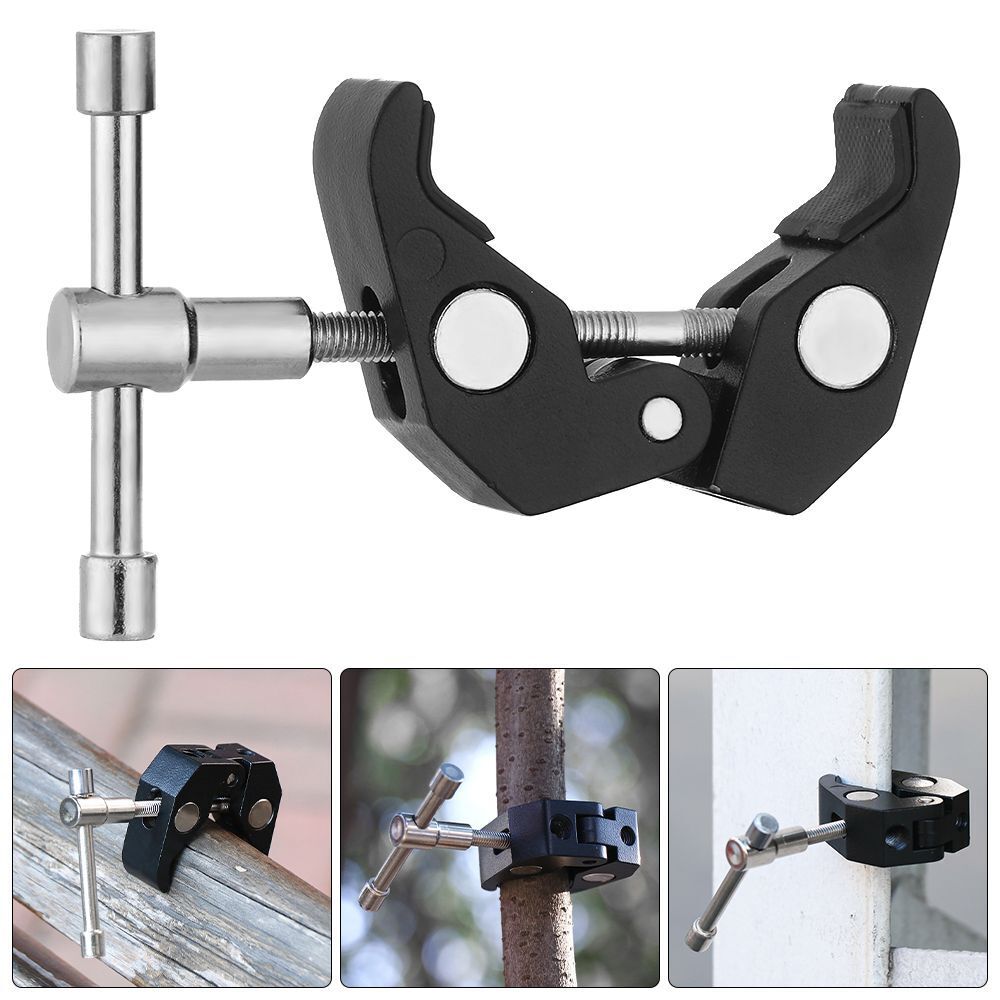 Monopod Articulated Clamp Studio Flash Bracket Magic Arm Claw Tongs Pliers Clip