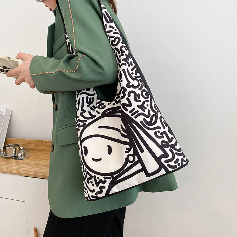 Summer Art Painting Canvas Tote Bag Women Leisure Shopping Travel Handbags