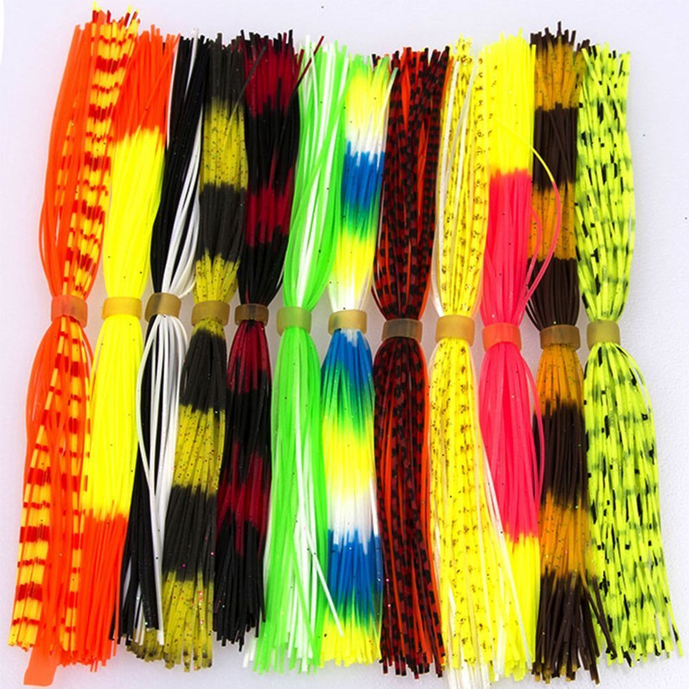 Jig Bait Windless Rubber Squid Soft Fishing Lures Beard Silicone Skirts