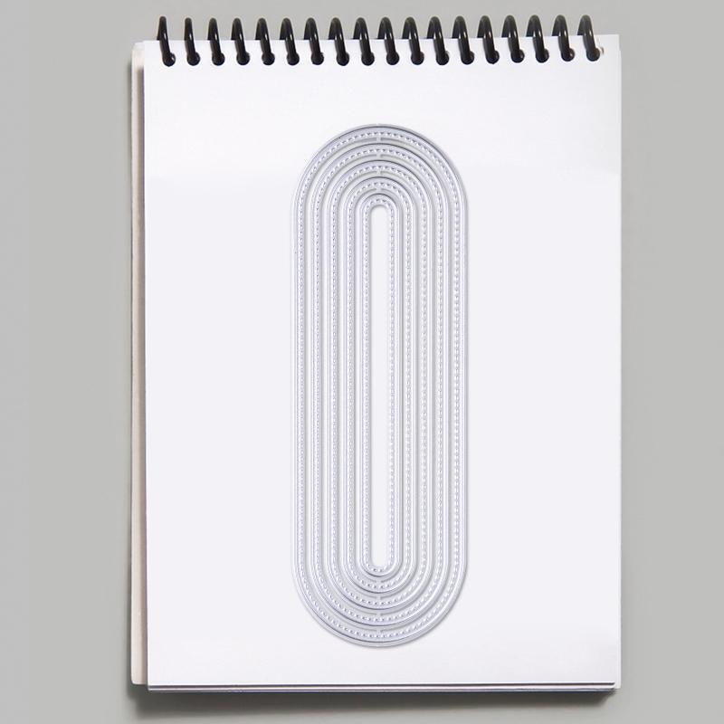 Nested Oval Bookmark Metal Die Cuts Delicate Embossing Script Dies Stencils
