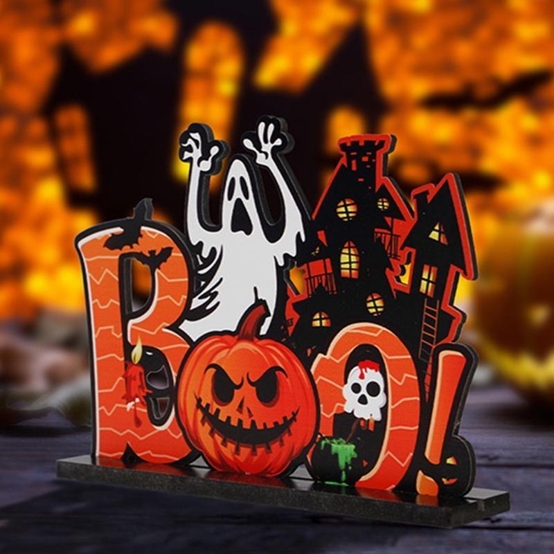 Interior Decor Happy Halloween Wooden Centerpiece Signs Witch Gifts for Boy Room