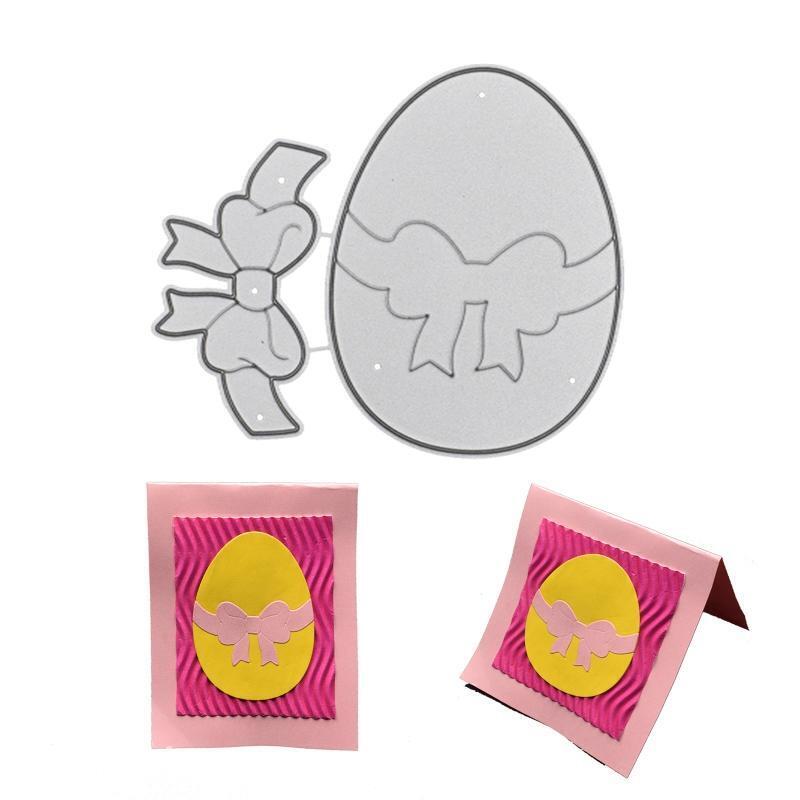 Easter Egg with Bowknot Cutting Dies Stencil DIY Scrapbook Paper Card Template