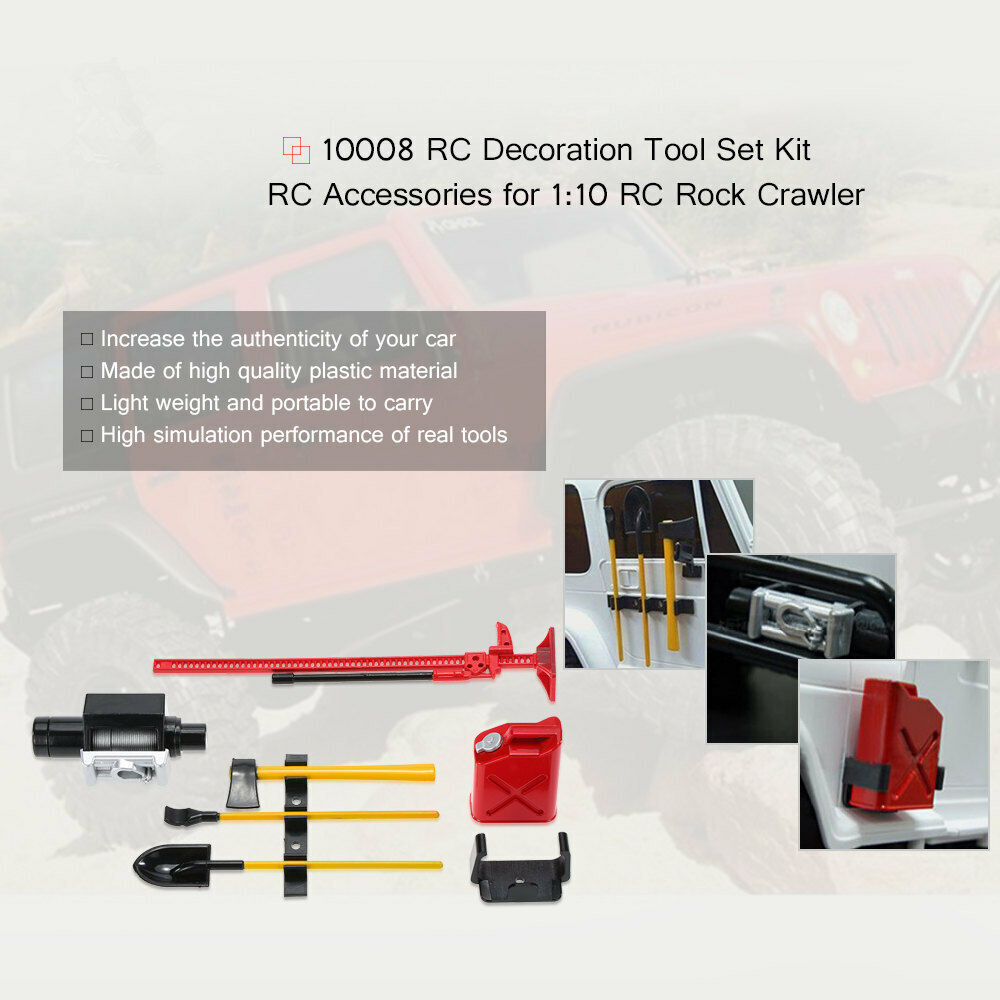 RC Crawler 1/10 Fuel Tank Winch Tools Kit with Tow Hook  Axial