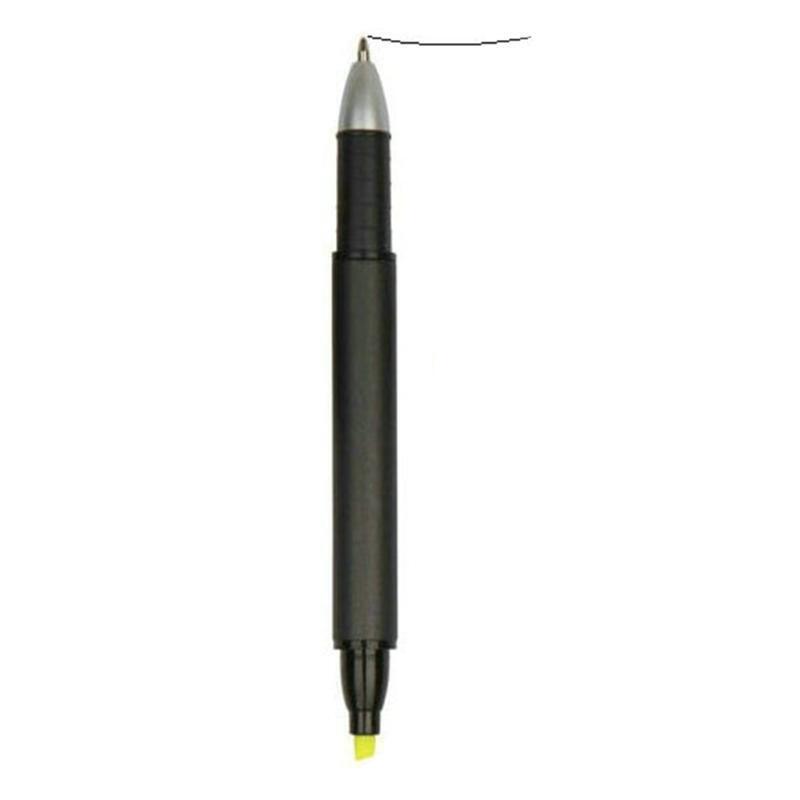 Cute 2-in-1 Marker Pen Fluorescent Yellow Chisel-tip Black Gel Pen Bullet Nib
