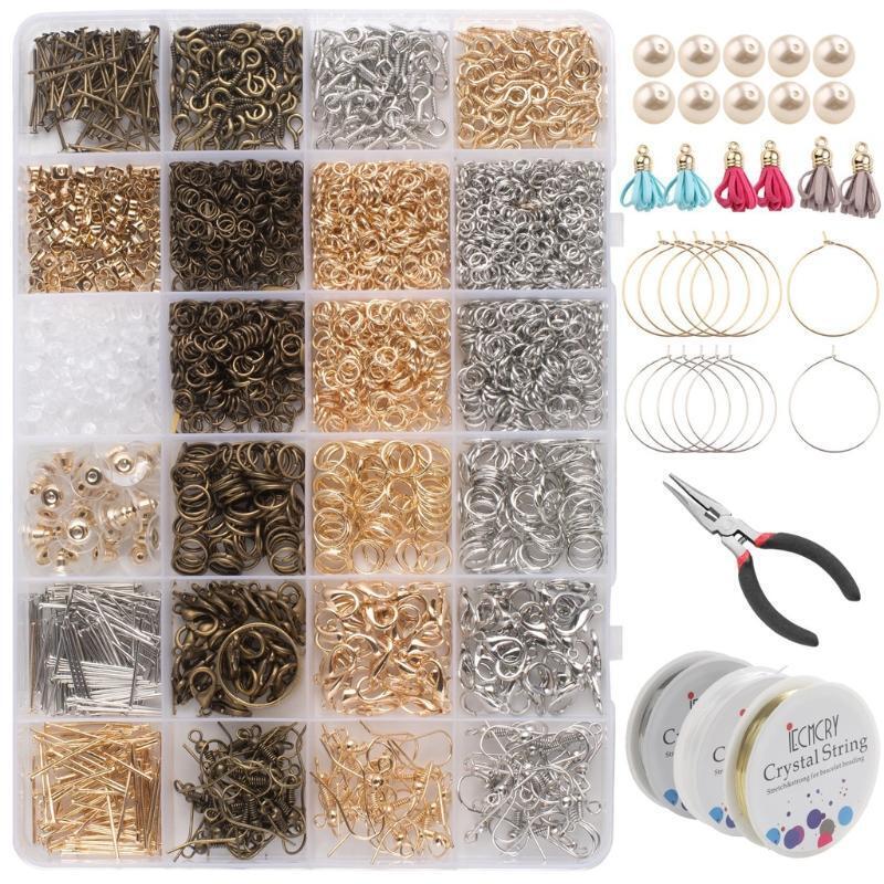 3000Pcs Jewelry Making Kit with Jump Rings Screw Eye Pin Headpins Claw Clasps