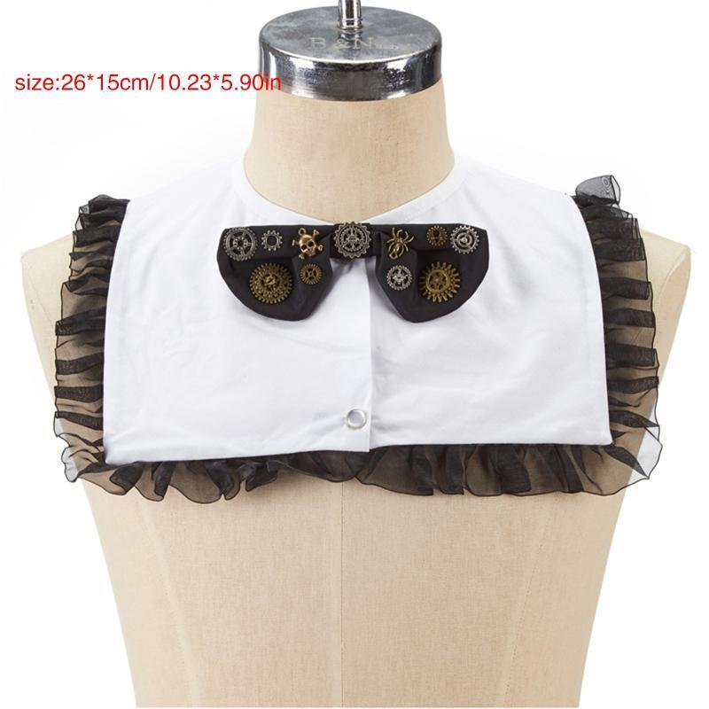 Half Shirt Crop Top Steampunk Bowknot False Collar Apparel Accessories for Women