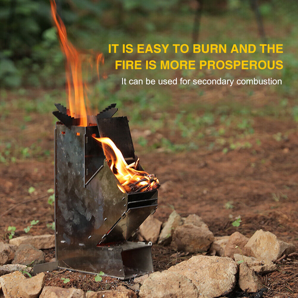 Portable Firewood Stove Stainless Steel Outdoor Survival Camping Furnace
