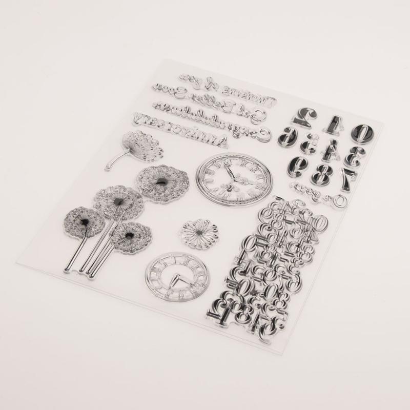 Number Clock Silicone Clear Seal Stamp DIY Scrapbooking Embossing Photo Album