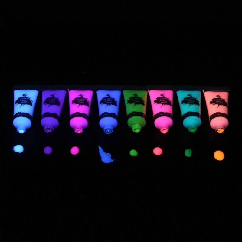 8 Colors Fluorescent Face Body Paint Painting Pigment Makeup Tool Tattoo Drawing