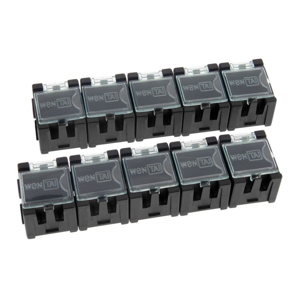10X Plastic Black Electronic Components SMT SMD Storage Boxes Organizer Case Box