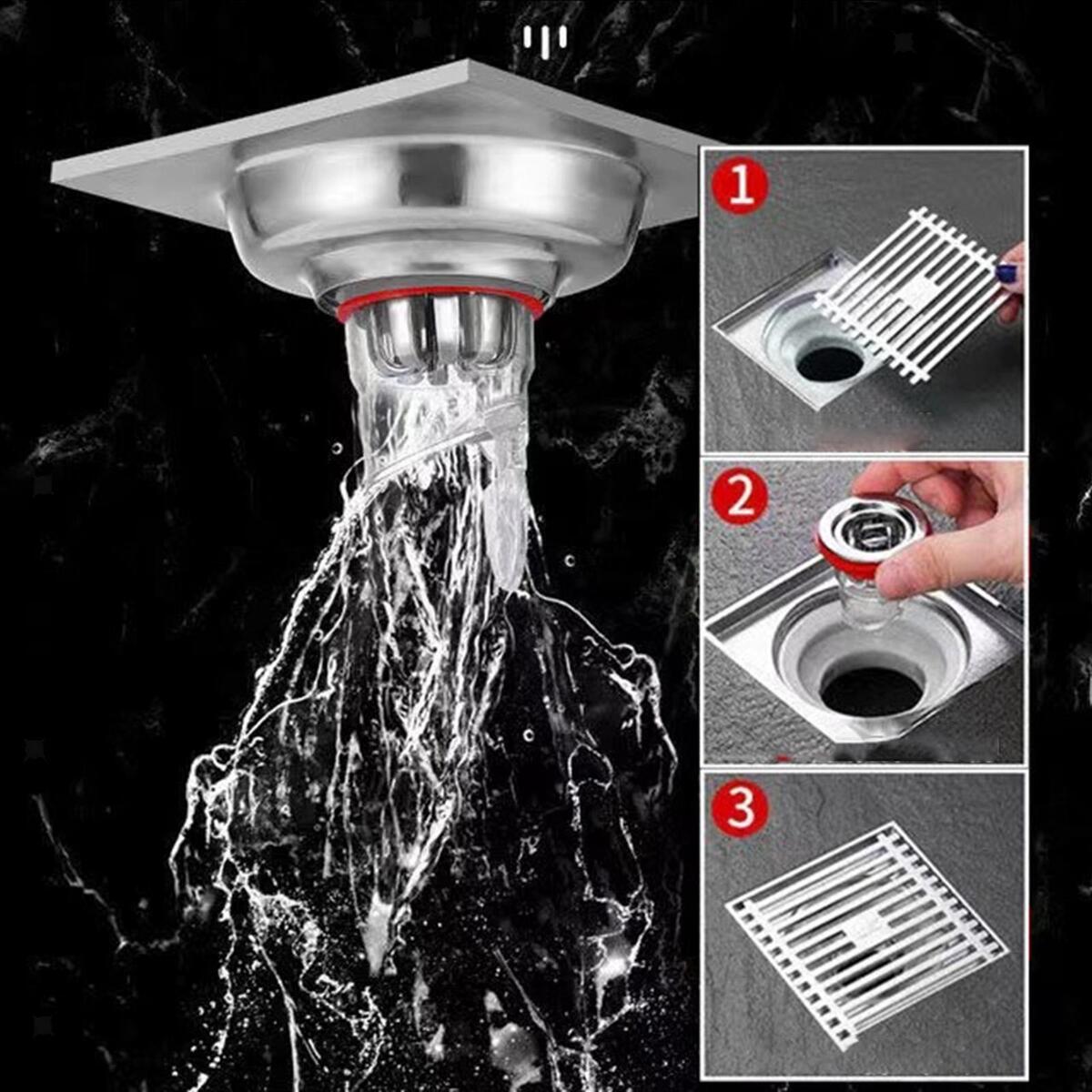Bathroom Floor Drain Magnetic Insert Drain Plug for Water Sewer Drainer
