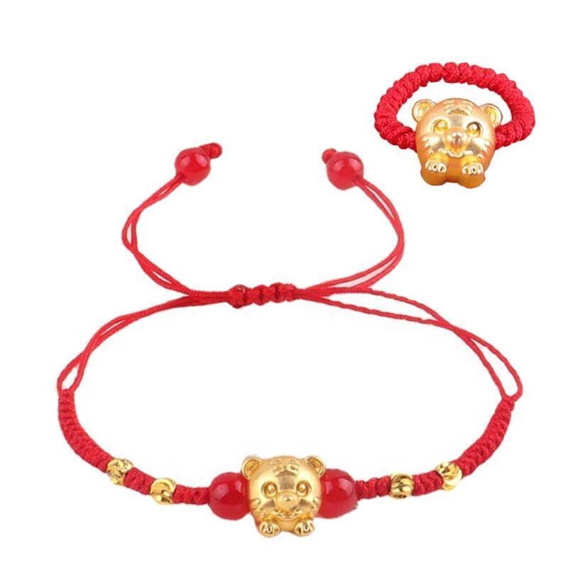 Adjustable Red Bracelet Ring for the Year of the Tiger for Women Birthday Gifts