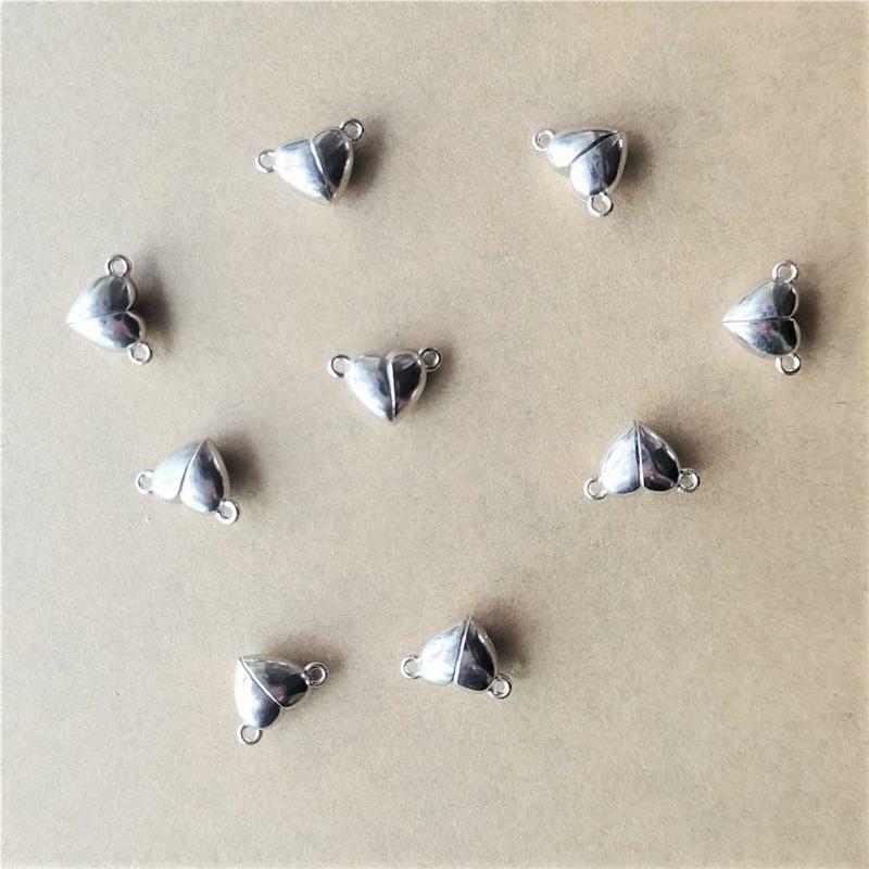 10pcs / Set Alloy Heart Magnet Jewelry Bracelet Magnet Buckle Accessories