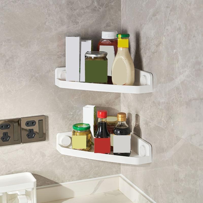 Shower Shelf Heavy Duty Adhesive Shower Rack Fast Drain and Rustproof White