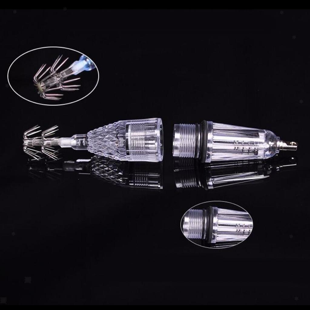 2 Pieces LED Squid Jig Hook Octopus Saltwater Night Fishing Lures Light