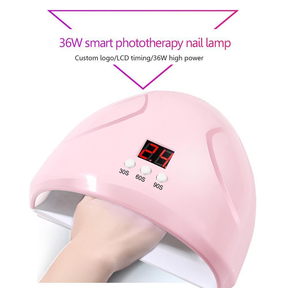 12 LED 36W UV Nail Dryer Drying Lamp for Gel Polish Manicure Tools (Pink)