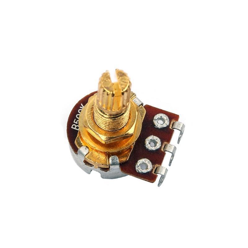 5Pcs B500k Potentiometer Splined Pot Electric Guitar Bass Effect Amp Tone Volume
