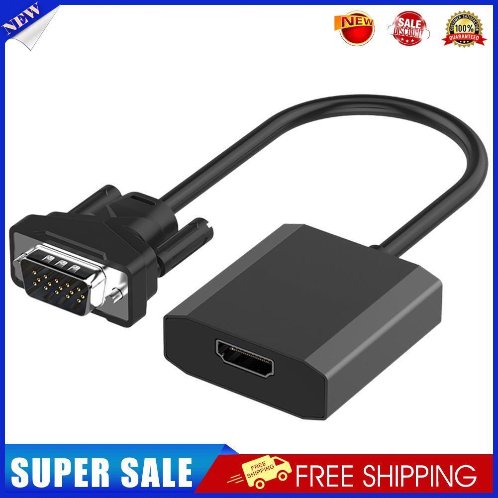 VGA to HDMI-compatible Adapter Cable 1080P Analog to Digital Audio Converte