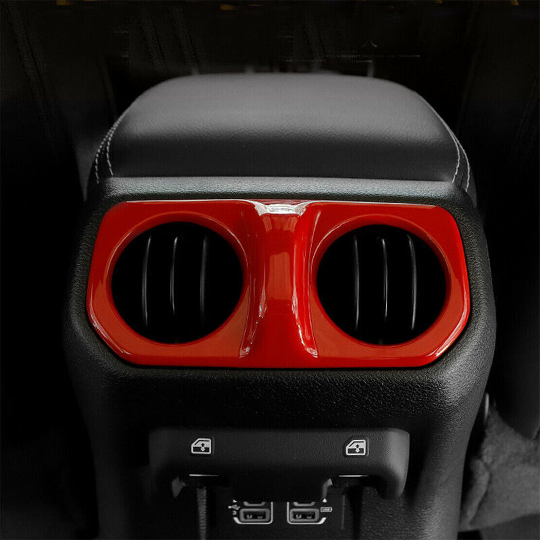 Red Rear Air Outlet Vent Frame Cover Trim Fit For Jeep Wrangler JL 2018-2022