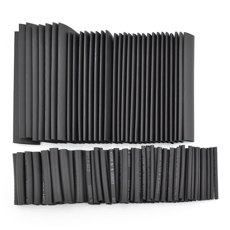 127Pcs Black Glue Weatherproof Heat Shrink Sleeving Tube Cable Assortment Kit