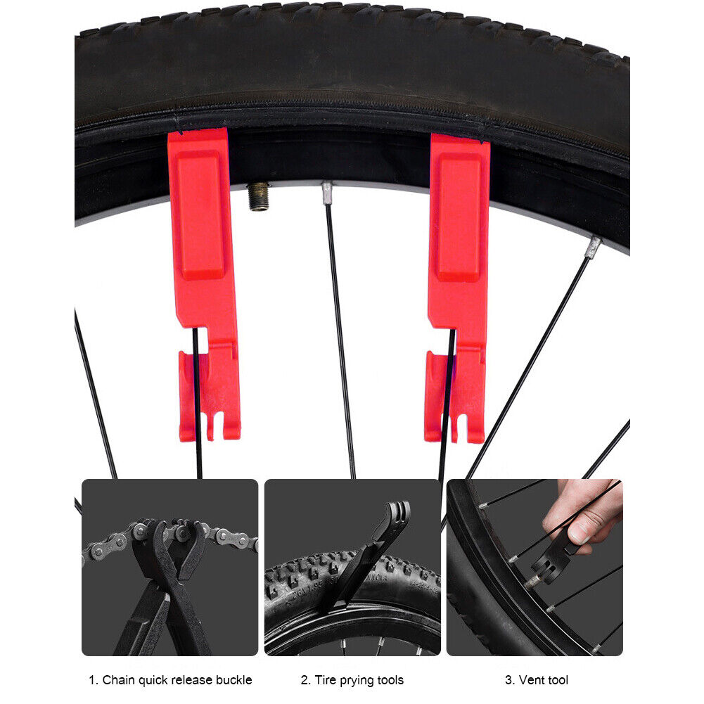 2pcs Universal MTB Road Bicycle Tire Pry Rod Bike Tyre Lever Opener (Red)
