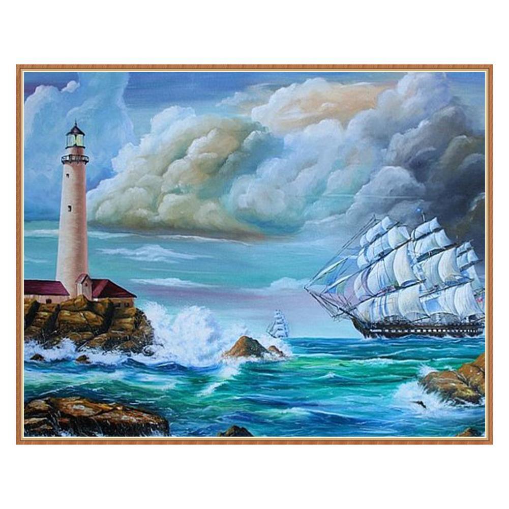 Sea Full Drill Diamond Painting DIY Embroidery Kits Cross Stitch Art Decor