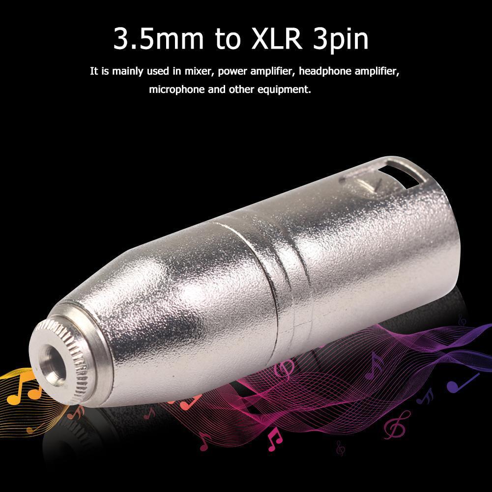 3.5mm TRS Stereo Female to XLR 3pin Male Audio Mixer Connector Plug (1pc)