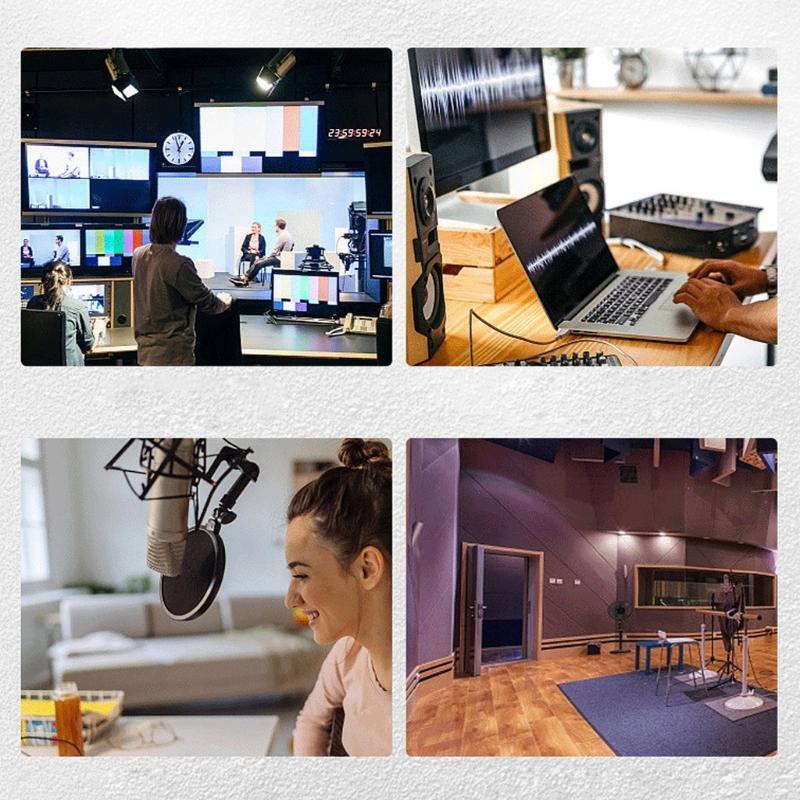 3 Panels Microphone Isolation Shield Mic Sound Absorbing Foam Reflector