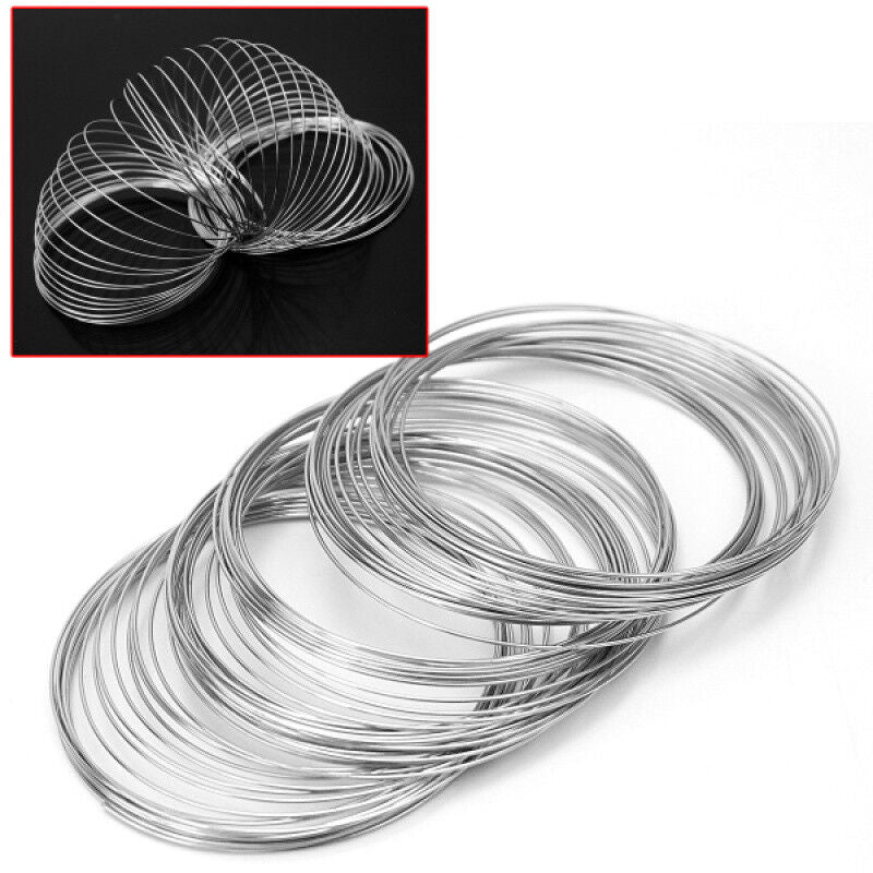 Stainles Steel Memory Wire 60 Loops Jewelry Making Crafts For Bangle Bracelet