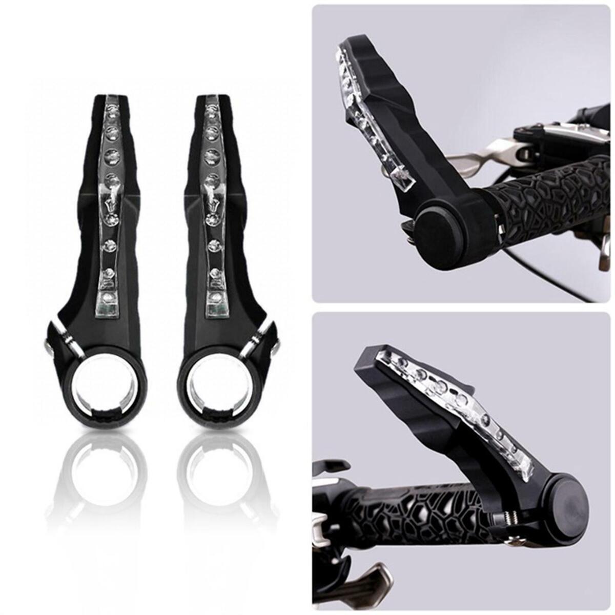 2x Bicycle Rest Handlebar Grips Light Bar End Lamp for Bikes Accessories