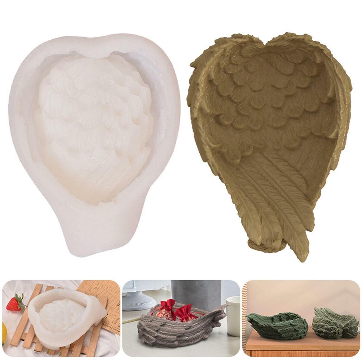 Creative Silicone Mold DIY Epoxy Wing Storage Box Tray Mold Dish Casting