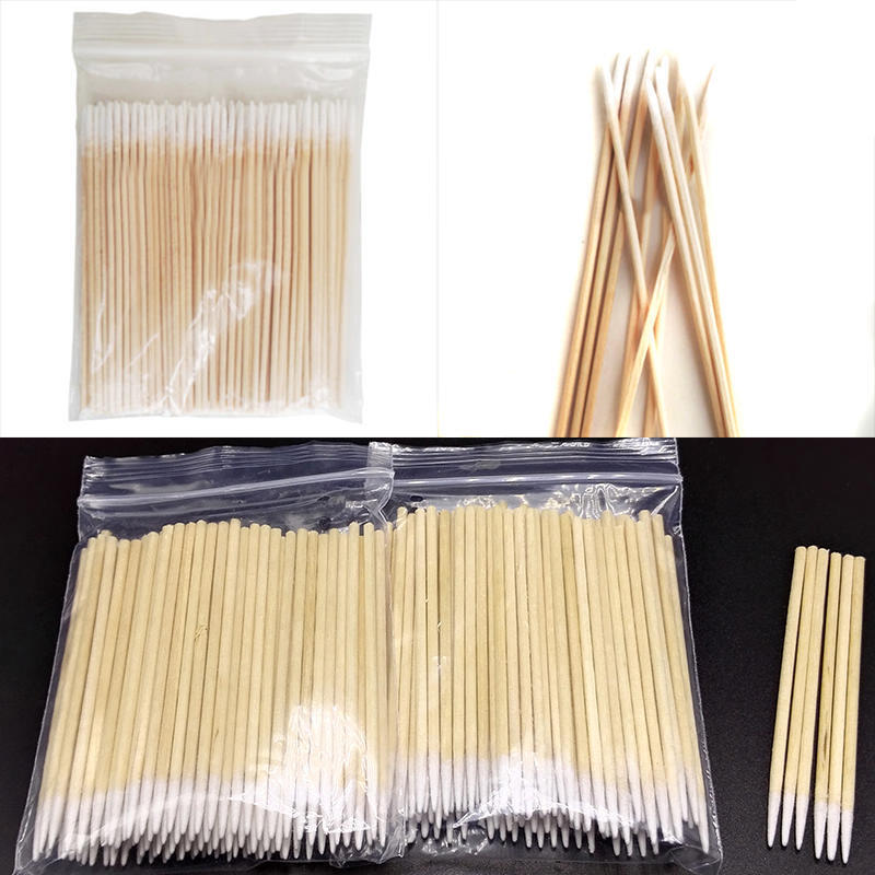 100pcs Cotton Swabs Buds Long Wood Wooden Handle Cleaning Applicators
