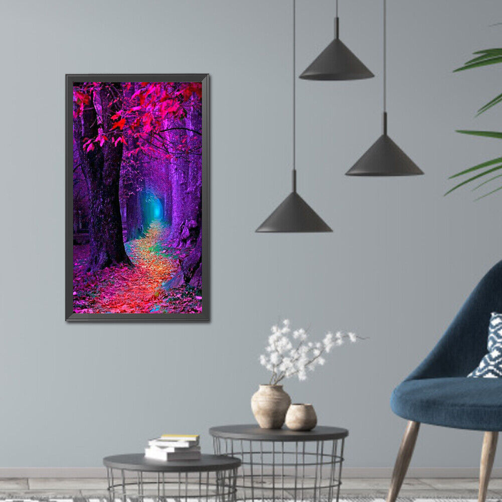 DIY Full Square Drill Diamond Painting Forest Path Mosaic Rhinestone Draw