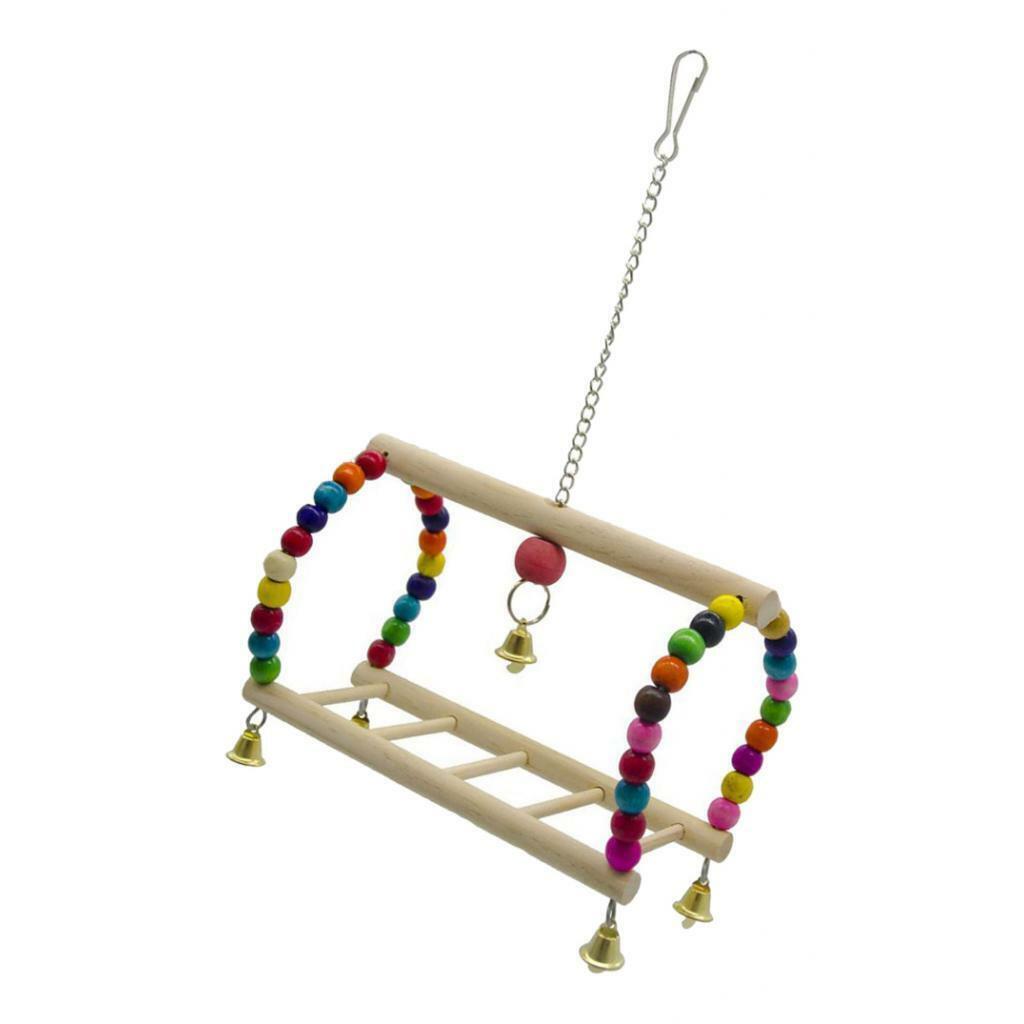 Parrots Cage Hanging Swing  Ladder Stand Perch  to Large Birds