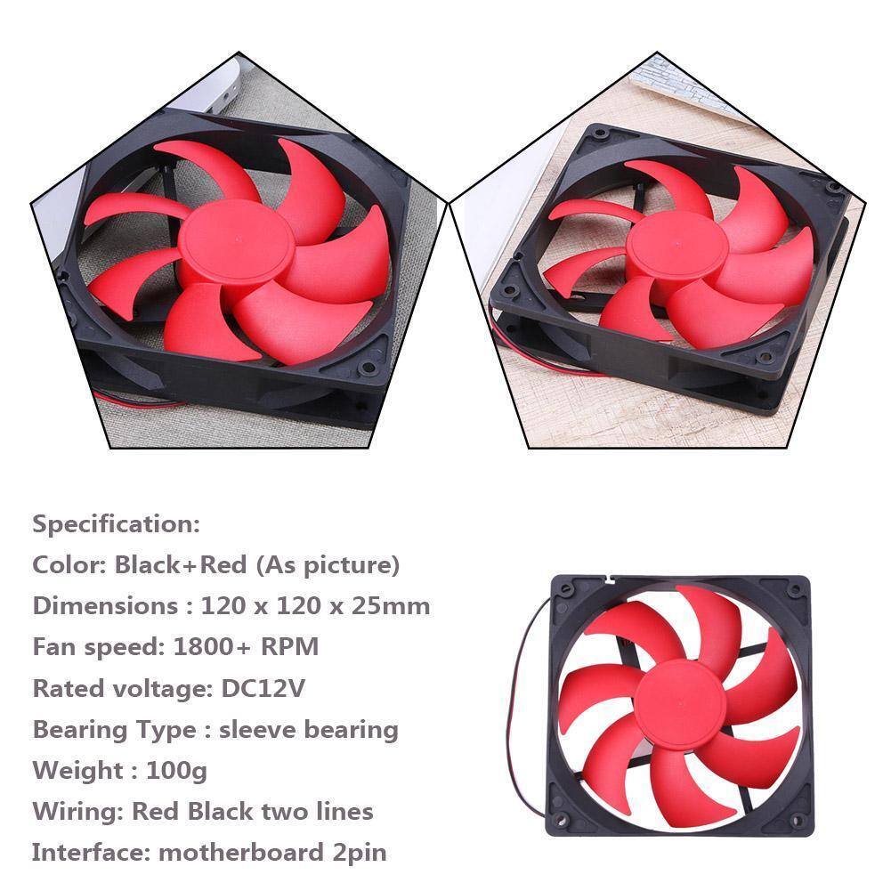 12cm 120mm DC12V 1800R 120x120x25mm  2Pin Cooling Fan for PC
