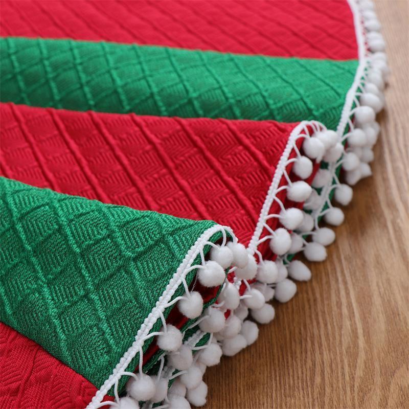 Christmas Tree Skirt 48-inch Knitted Mat Xmas Tree Base Cover Holiday Ornaments