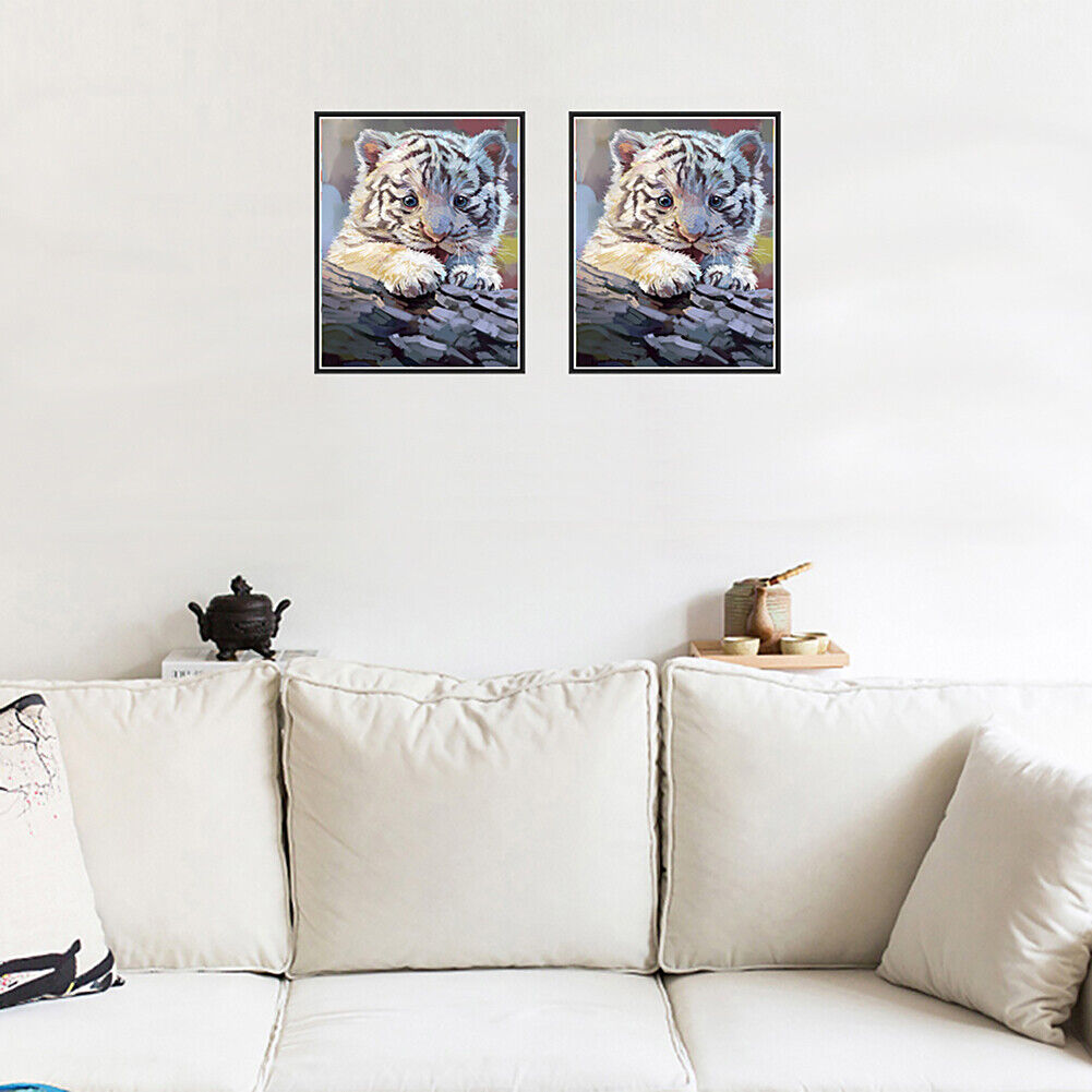 5D DIY Diamond Painting Baby Tiger Cross Stitch Embroidery Craft Mosaic Kit