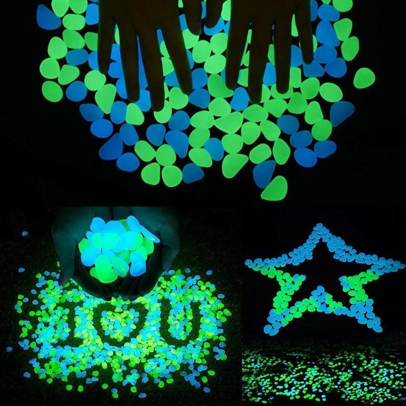 Glow in the Dark Pebbles Stones for Aquarium DIY Bonsai Plant Ornament Accessory
