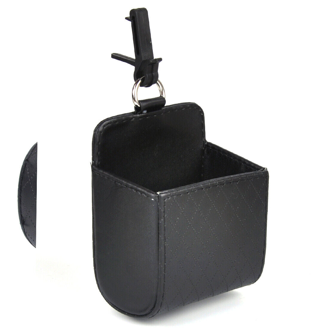 Car Accessory Black PU Leather Box Organizer Phone Pocket Storage Bag Holder Li