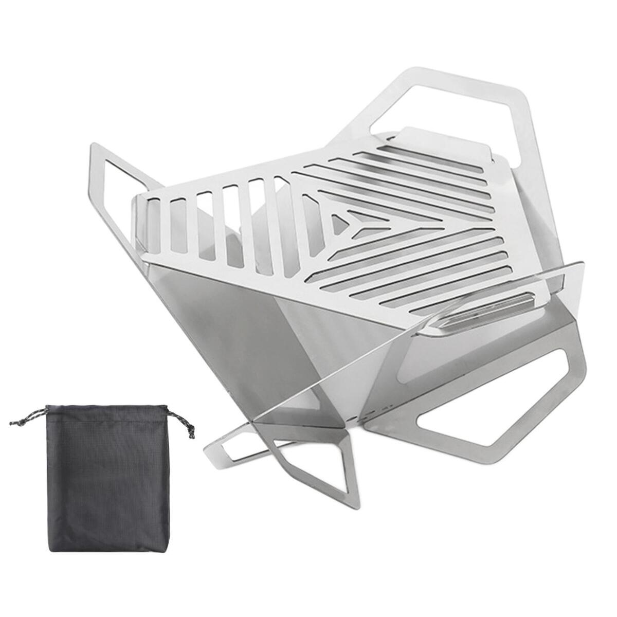 Campfire Barbecue Grill Stove with Carry Bag Compact for Garden Cooking BBQ