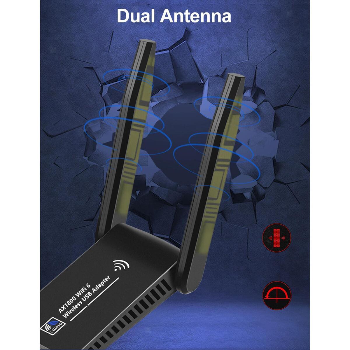 USB WiFi Adapter 1800Mbps IEEE802.11AX 2.4GHz 5GHz Wpa3 Dual Band for Laptop