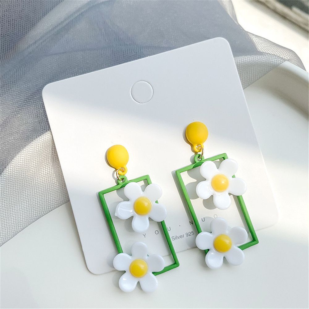 Flower Women Jewelry Long Earrings Daisy Dangle Earrings Drop Earrings