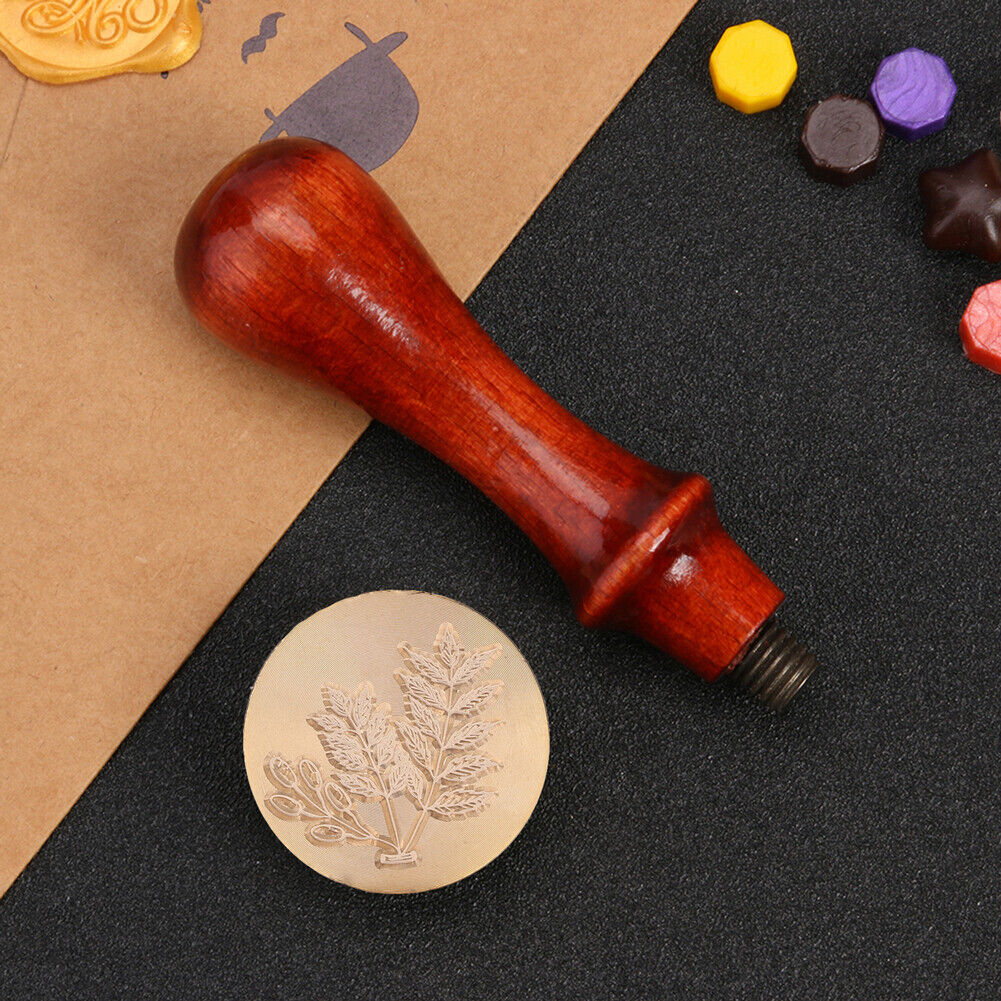 Grass Flower Wax Sealing Stamp Head Round Copper Stamps w/o Handle (ZR012)