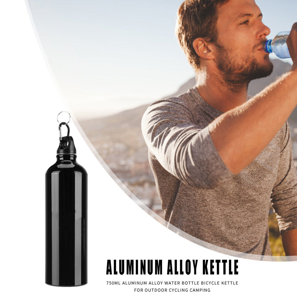 500ml Water Bottle Aluminum Alloy Bicycle Kettle for Cycling Camping Black