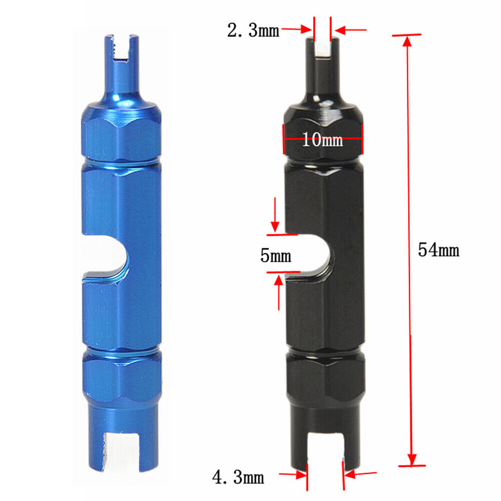 10pcs Aluminum MTB Presta Bicycle Tire Valve Core + Removal Tools (Blue)
