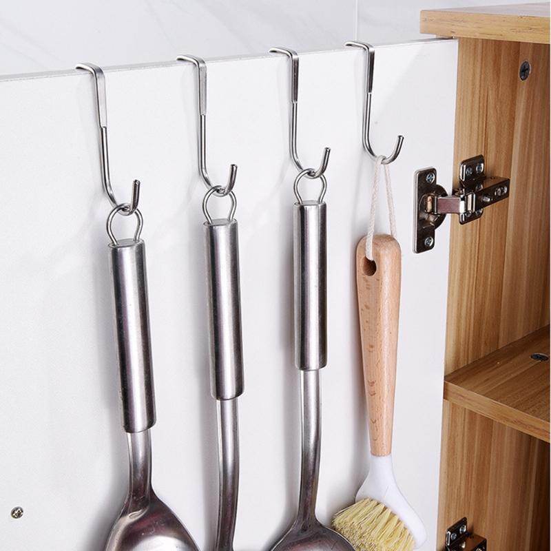 Drill free Door Back Hanger Stainless Steel Hook for Coat Hat Towel Storage Hook